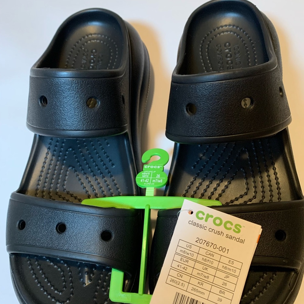 Crocs Crush Black Unisex M size8/ W size 10 Crocs
Very comfortable and different
